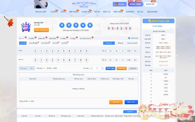 sảnh Hà Nội VIP tại xổ số Mu88